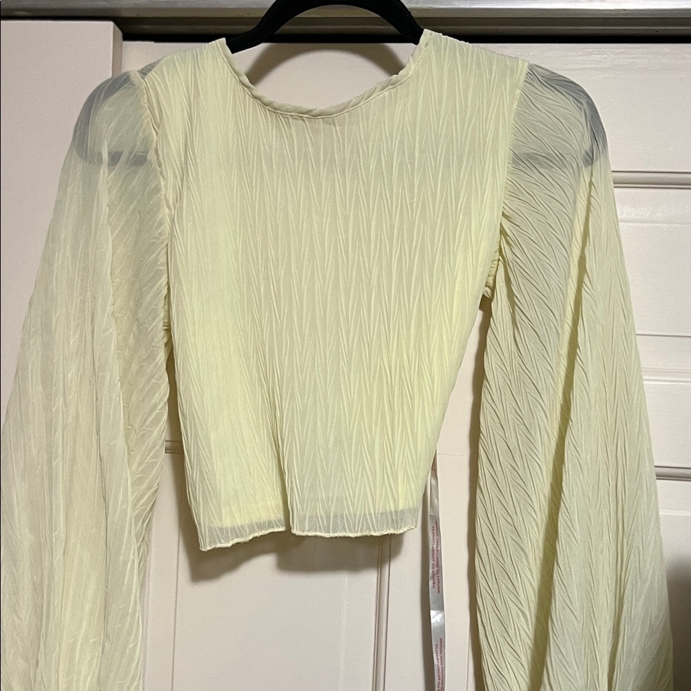 Chic Sheer Butter Yellow Blouse